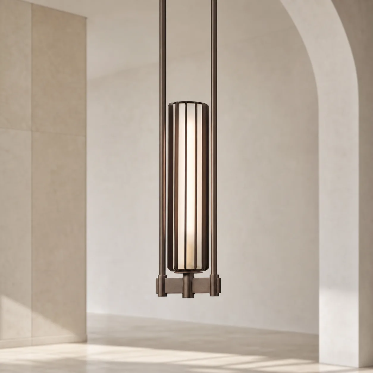 Linear Bronze Glass Pendant Light image 2