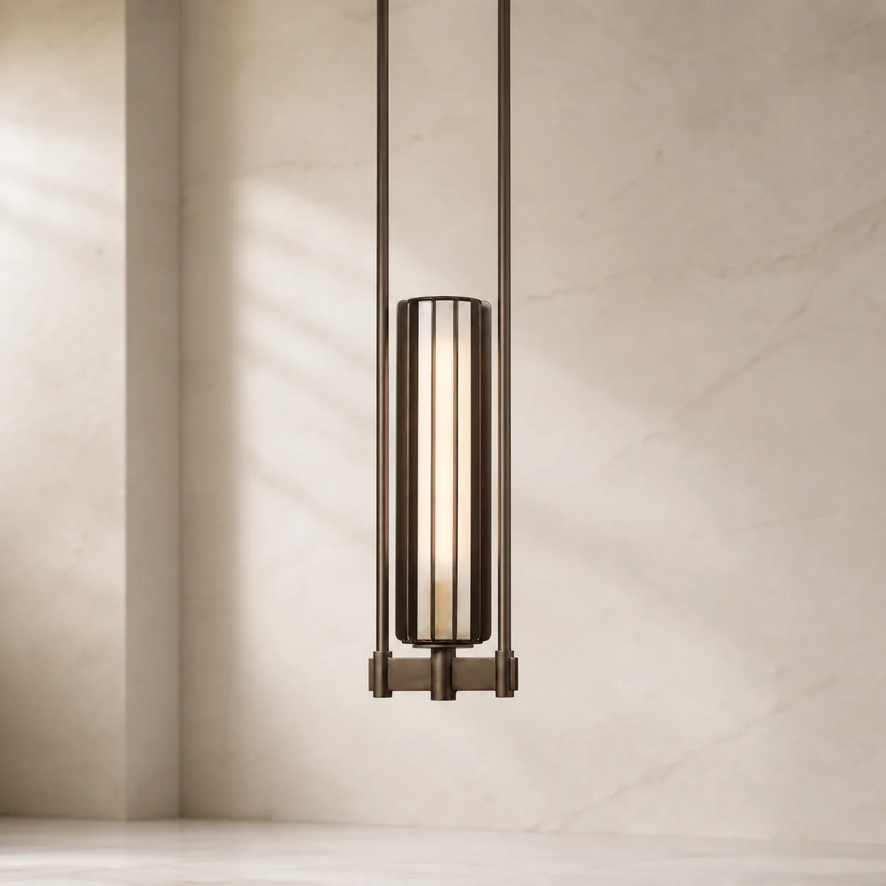 Linear Bronze Glass Pendant Light image 4
