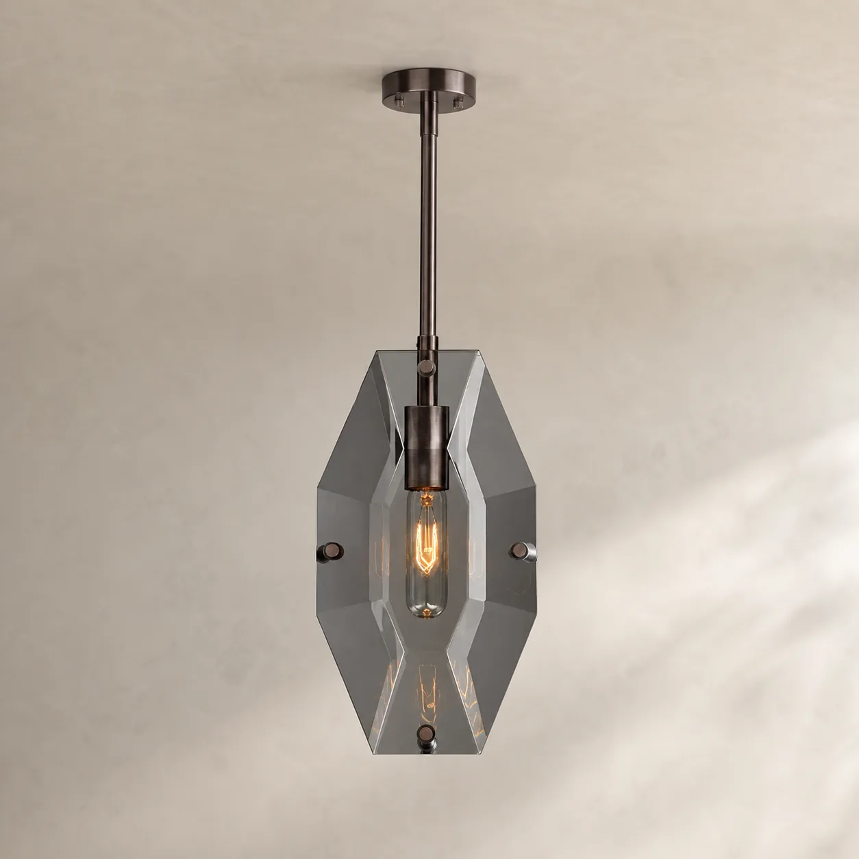 Lustrous Faceted Crystal Pendant Light image 6