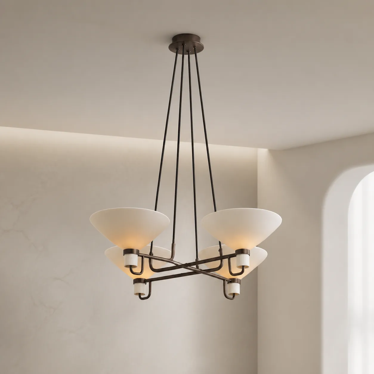 Graceful Opal Metal Chandelier image 6