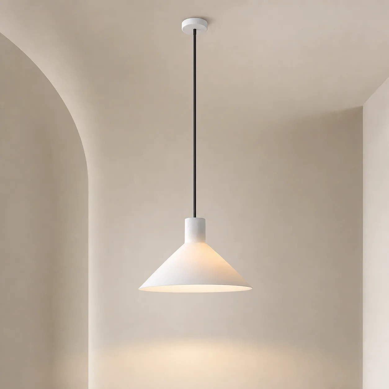 Serene White Cone Pendant Light image 4