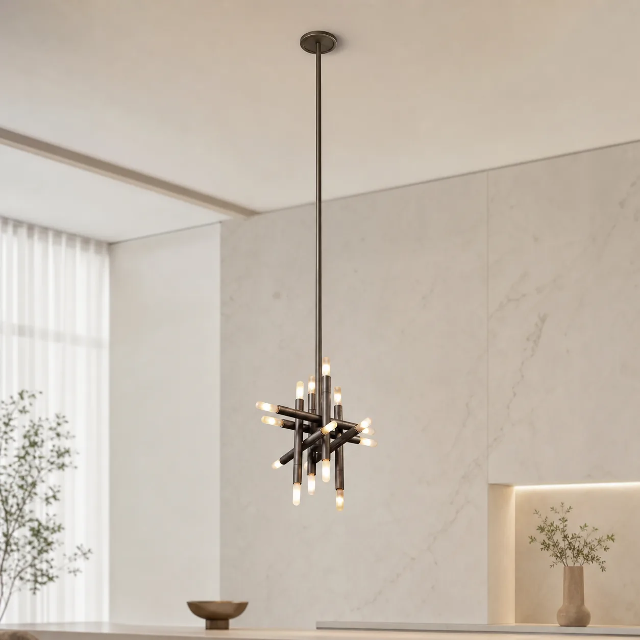 Graphite Branch Metal Chandelier image 3