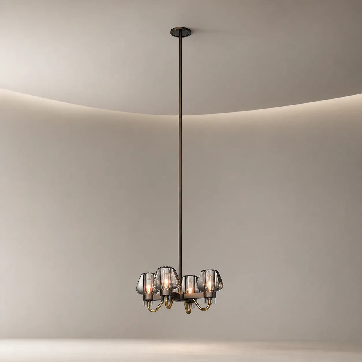 Smoked Glass Linear Chandelier image 5