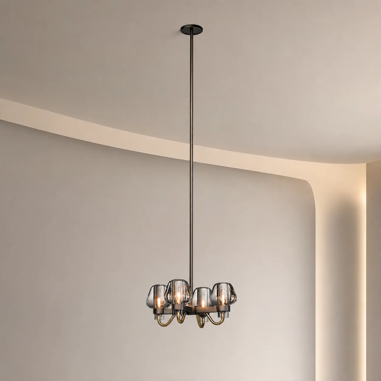 Smoked Glass Linear Chandelier image 6
