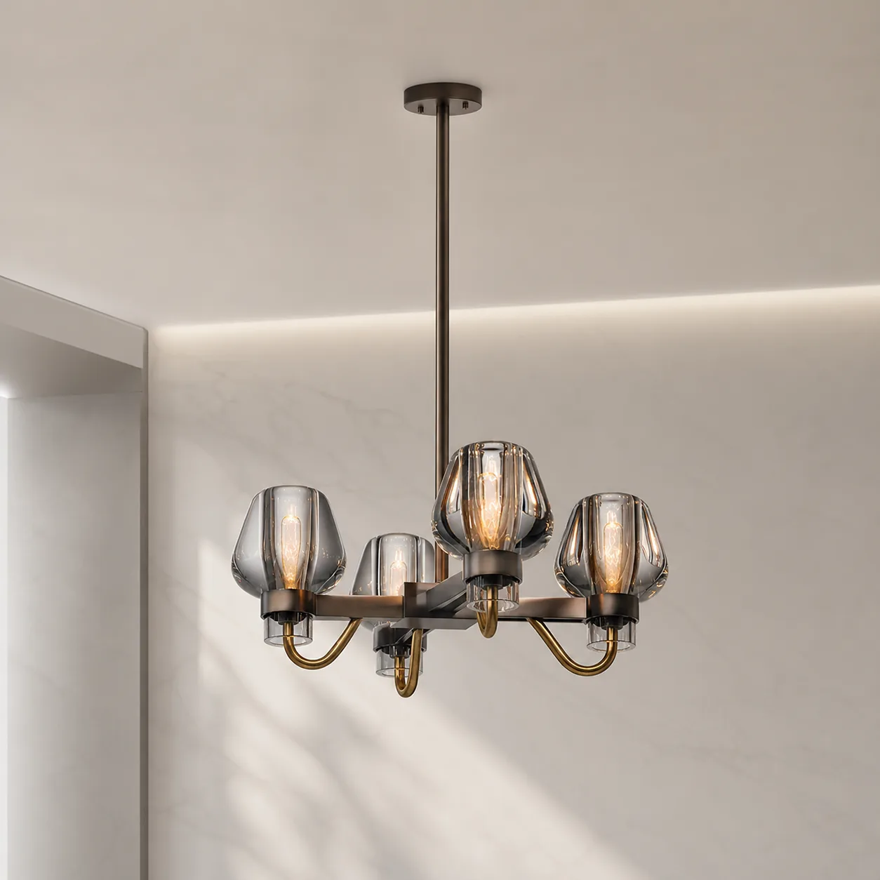 Smoked Glass Linear Chandelier custom chandeliers