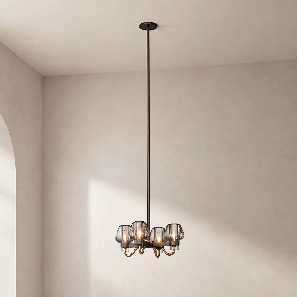 Smoked Glass Linear Chandelier image 4