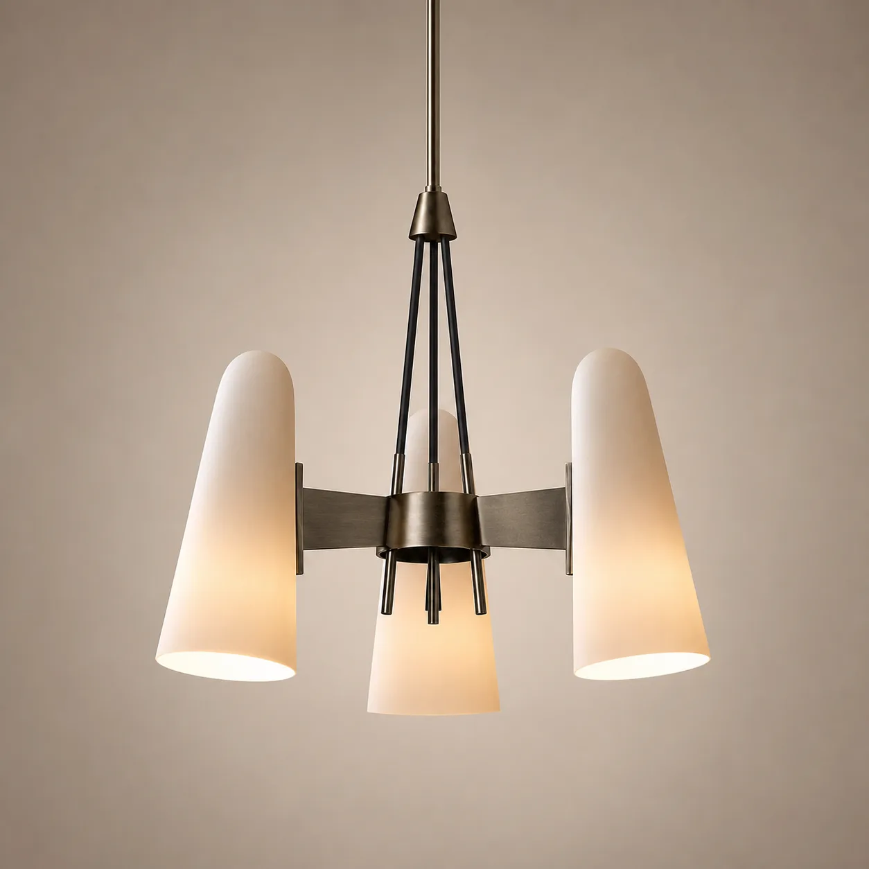 Arc Bronze Opal Glass Chandelier image 6