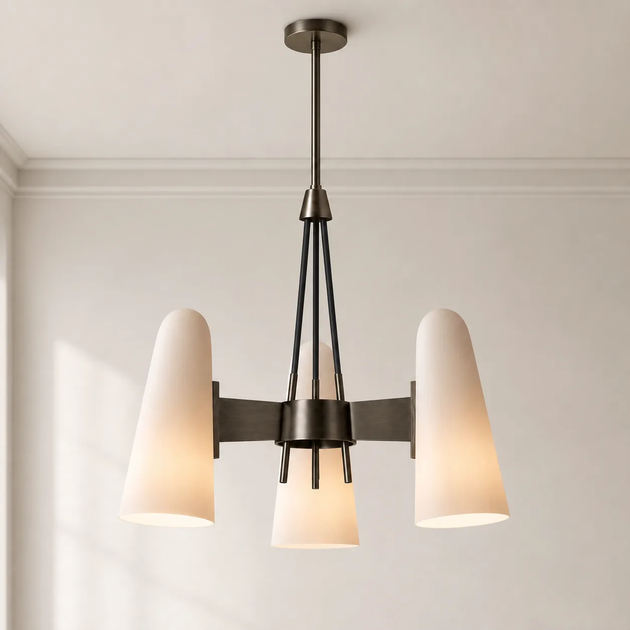 Arc Bronze Opal Glass Chandelier image 3