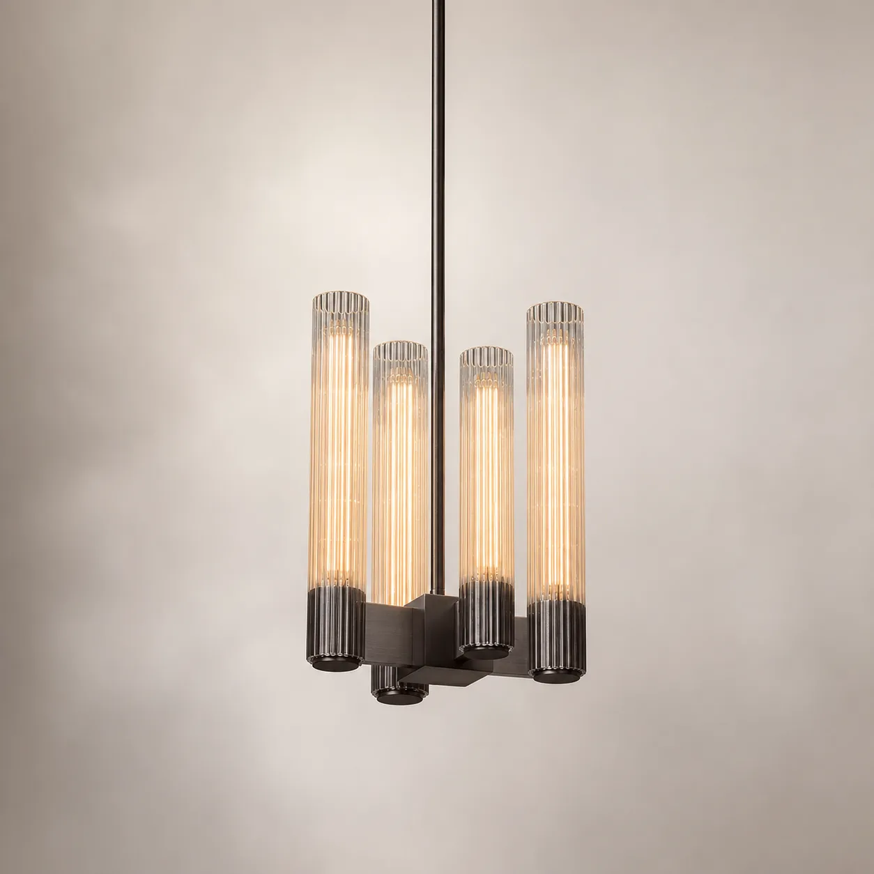 Lustrous Fluted Glass Chandelier image 6
