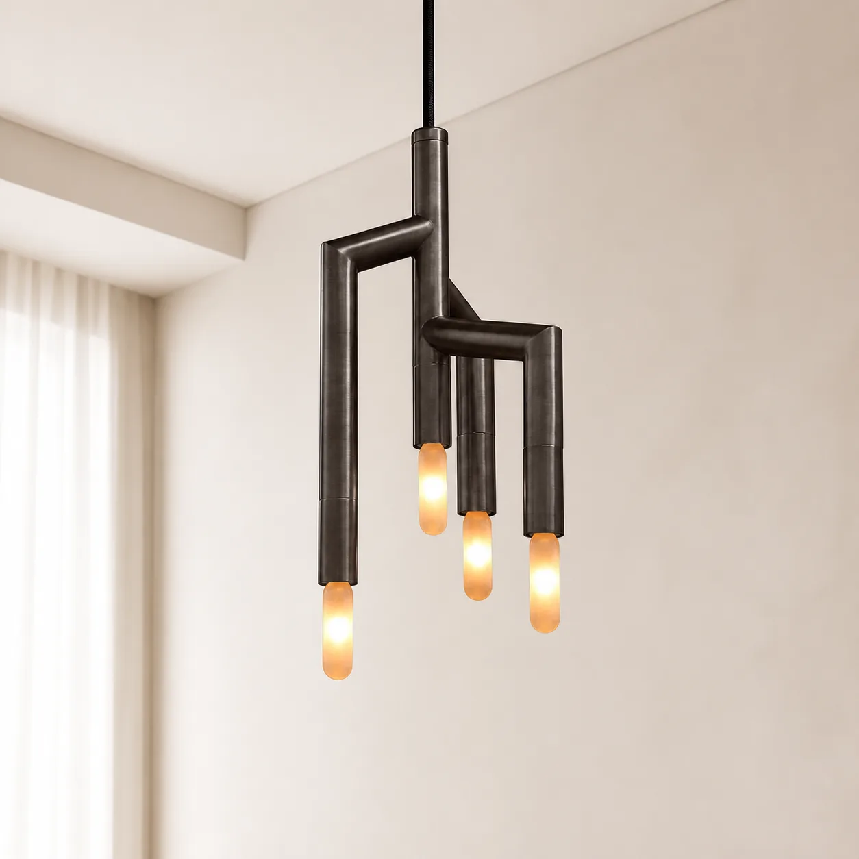 Architectural Bronze Branch Chandelier image 4