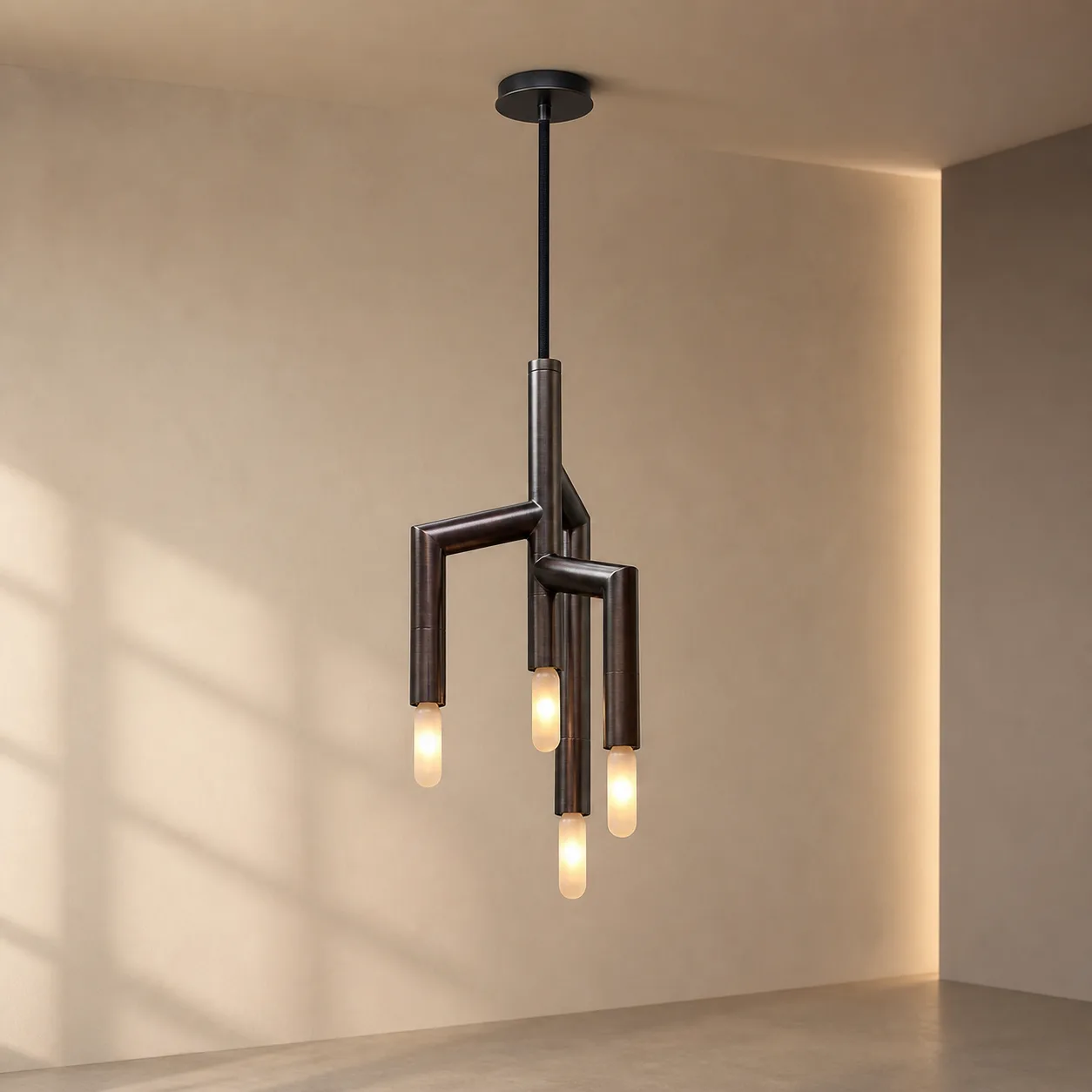 Architectural Bronze Branch Chandelier image 6