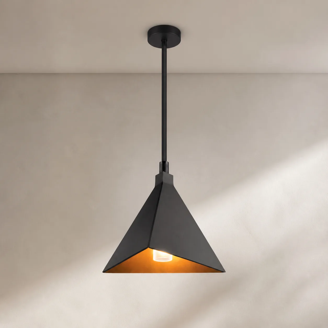 Obsidian Triangle Metal Pendant Light custom pendants