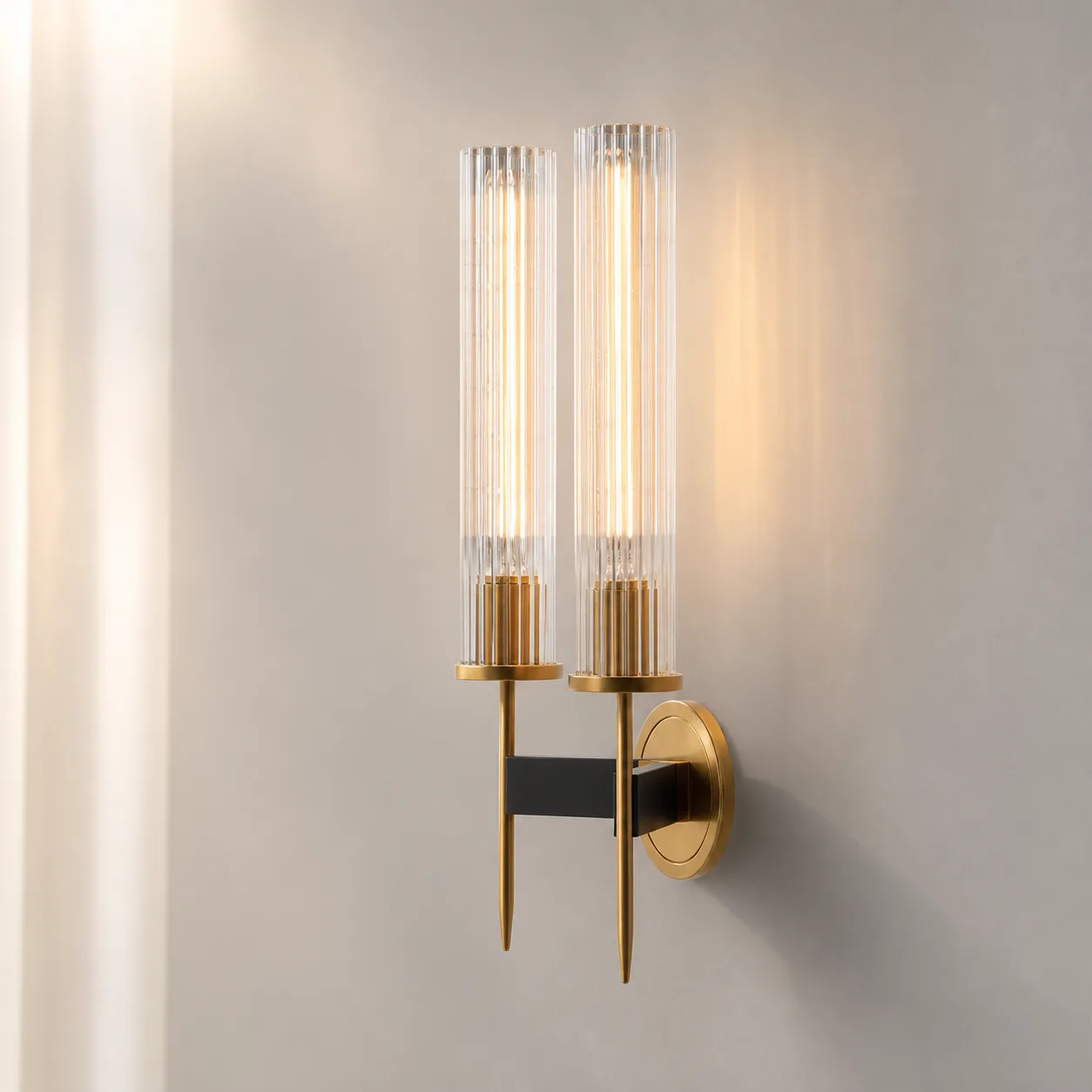 Aureate Ribbed Glass Wall Sconce image 3