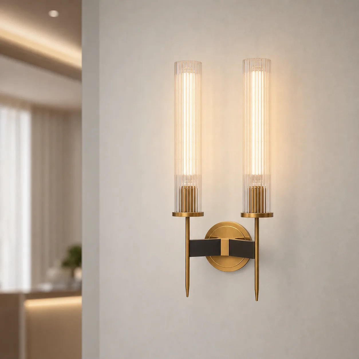 Aureate Ribbed Glass Wall Sconce image 4