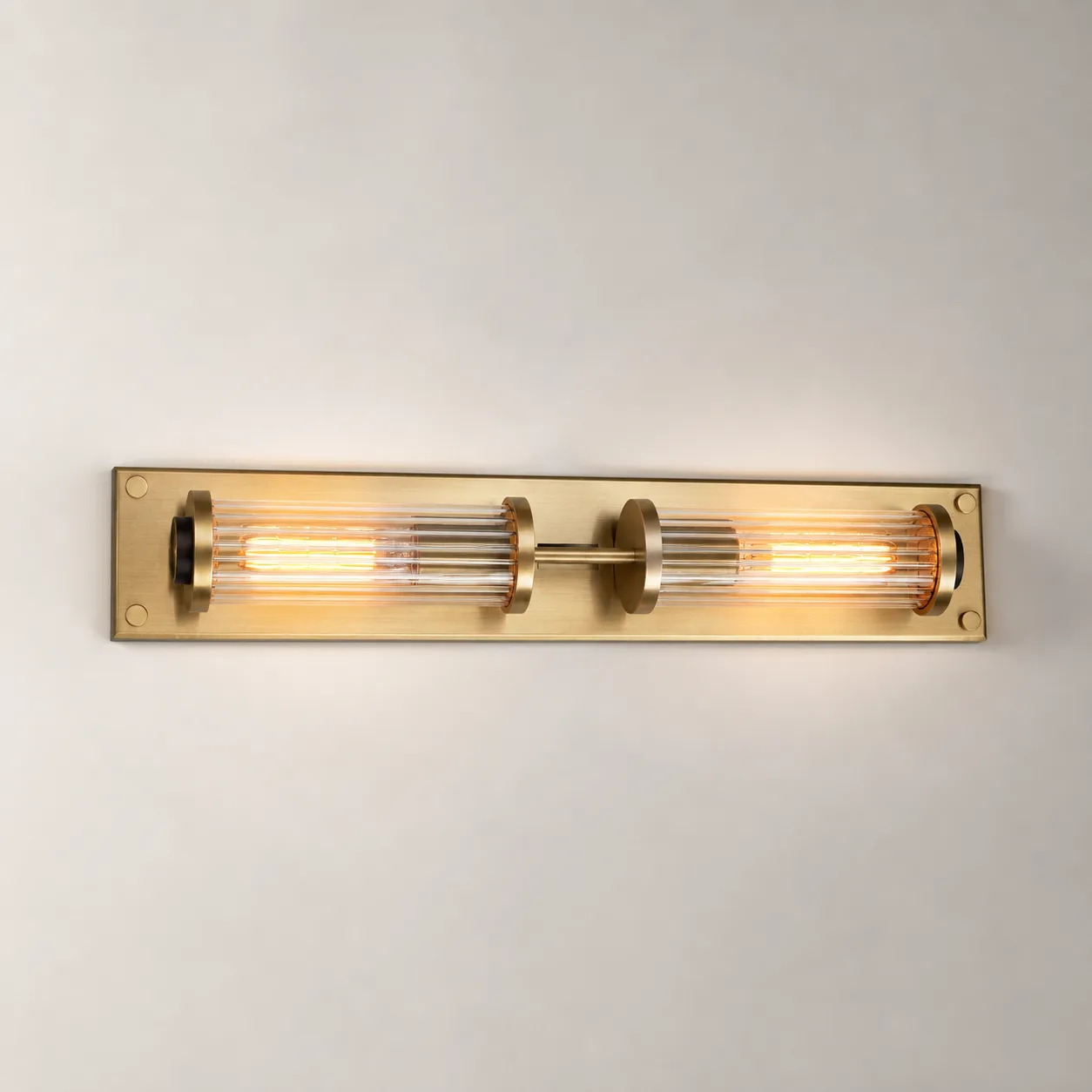Gilded Ribbed Glass Wall Sconce custom sconces