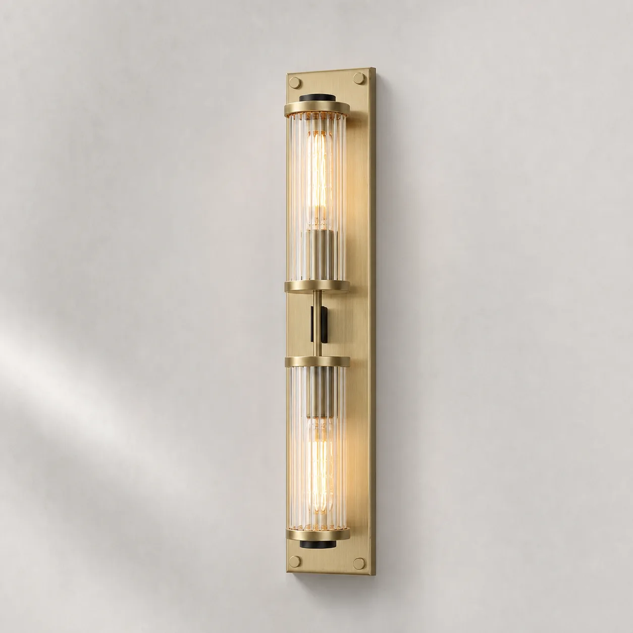 Gilded Ribbed Glass Wall Sconce image 6