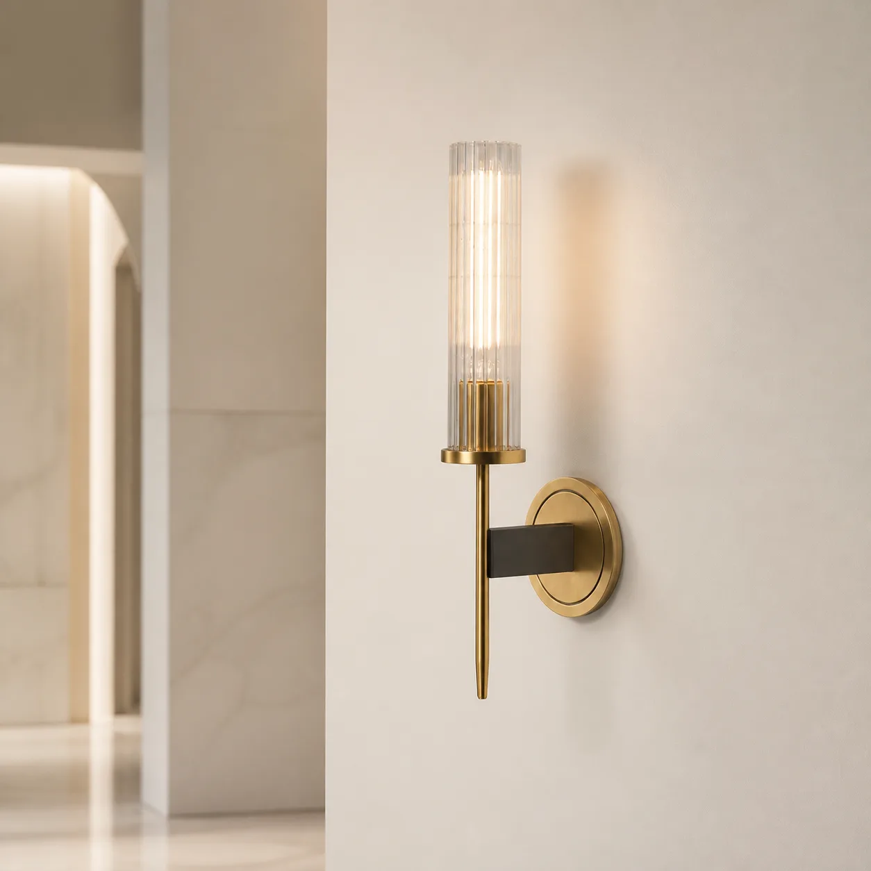 Aurelian Ribbed Glass Wall Sconce image 5