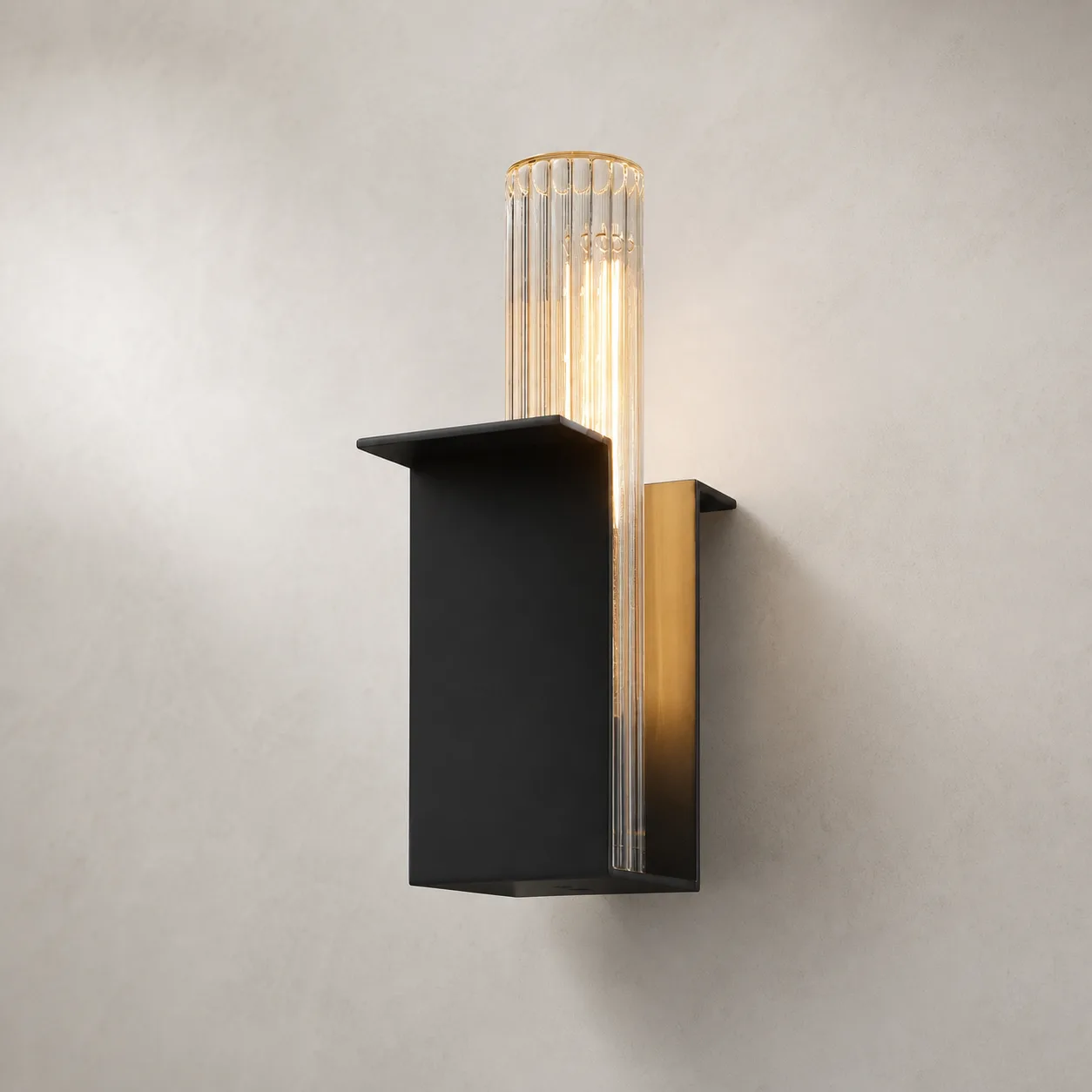 Fluted Glass Metal Wall Sconce image 4