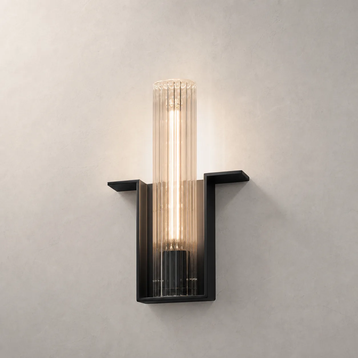 Fluted Glass Metal Wall Sconce image 5