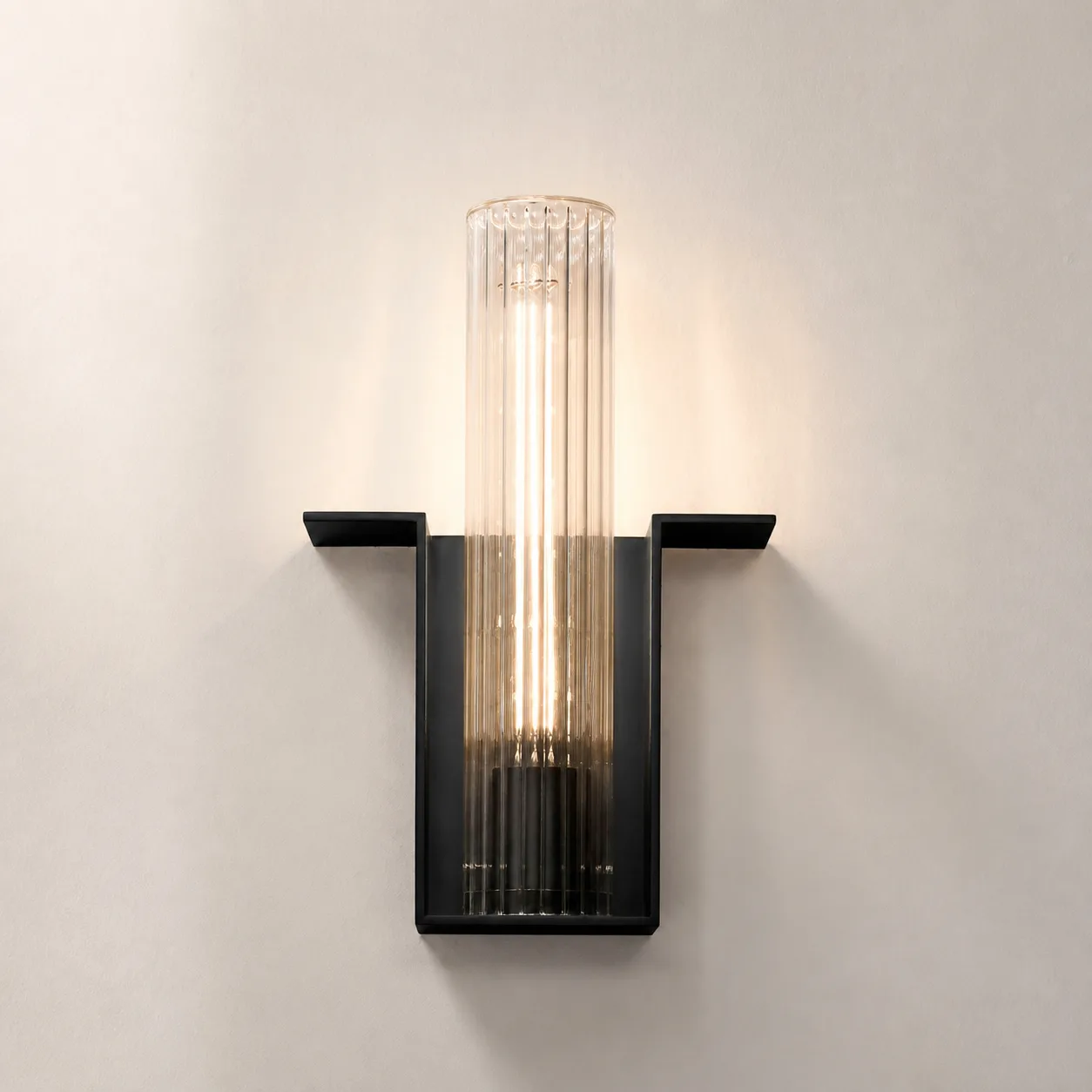 Fluted Glass Metal Wall Sconce image 6