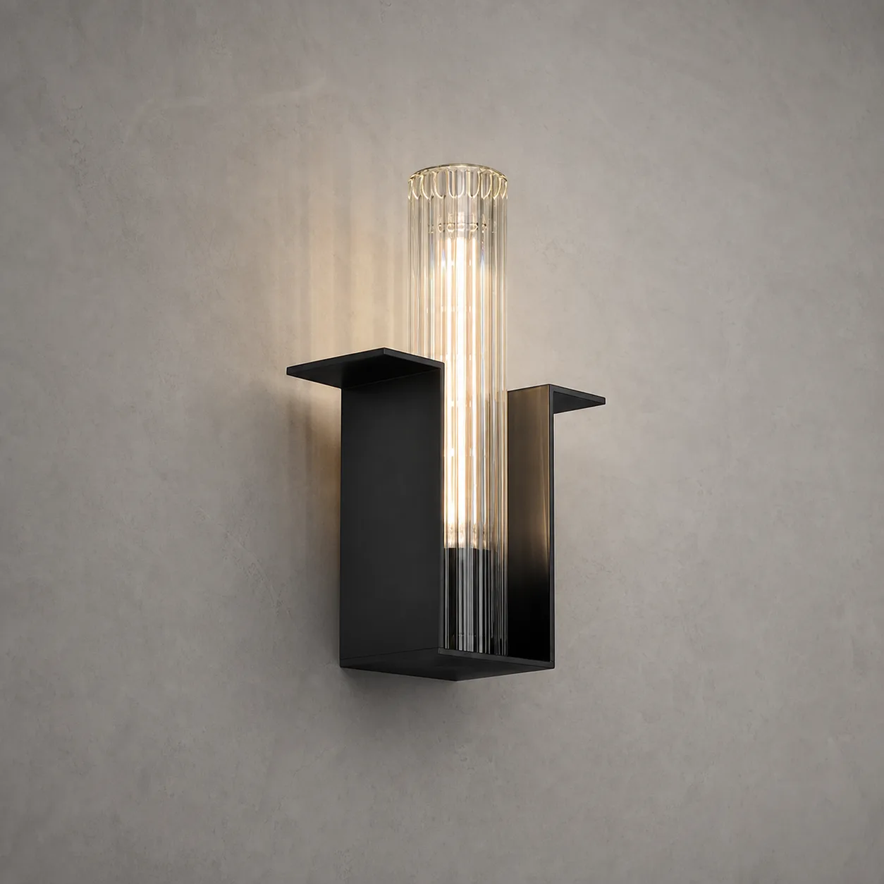 Fluted Glass Metal Wall Sconce custom sconces