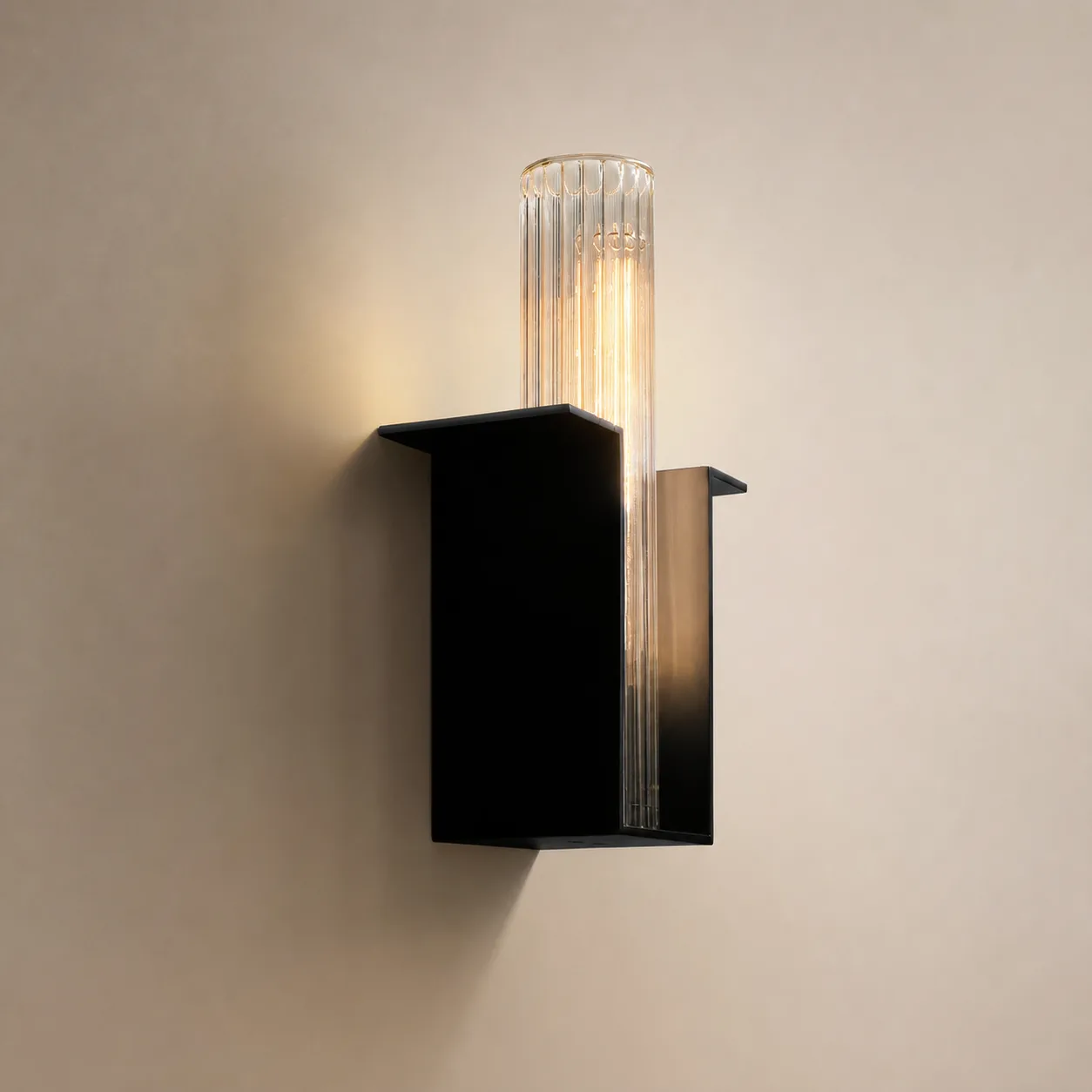 Fluted Glass Metal Wall Sconce image 3