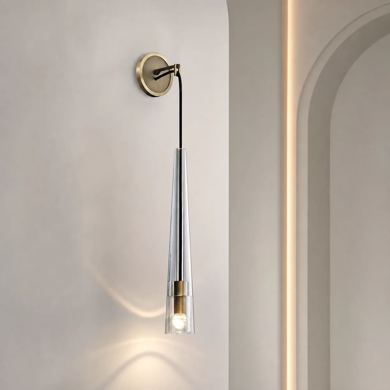 Lustre Tapered Glass Wall Sconce image 2