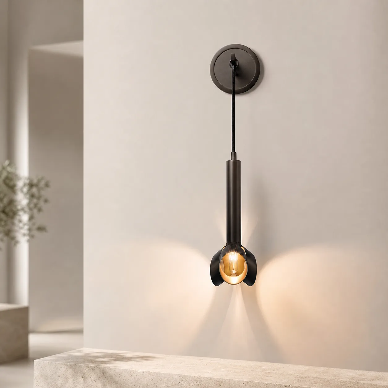 Noir Petal Metal Wall Sconce image 2