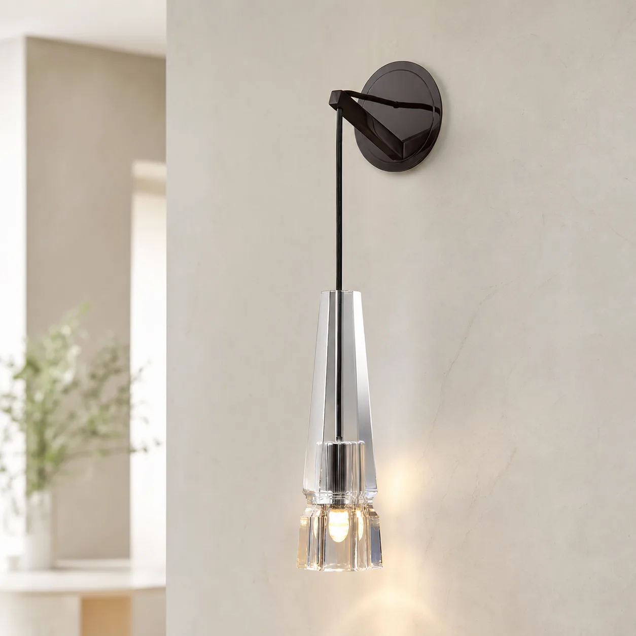 Luminous Crystal Drop Wall Sconce image 4