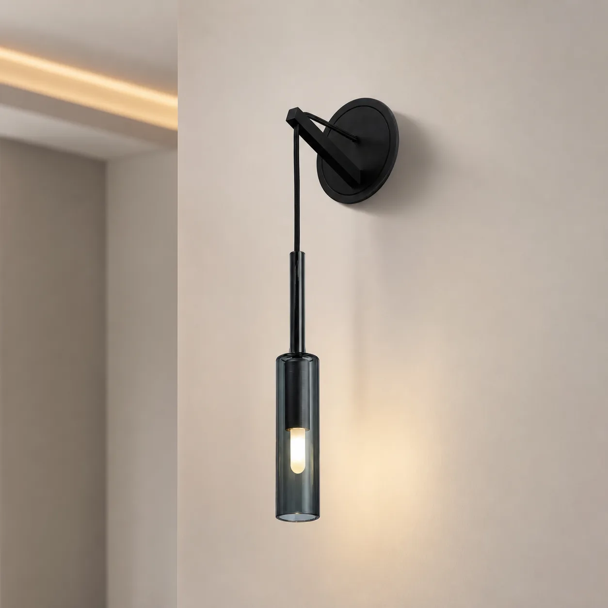 Shadowline Smoked Glass Wall Sconce image 5