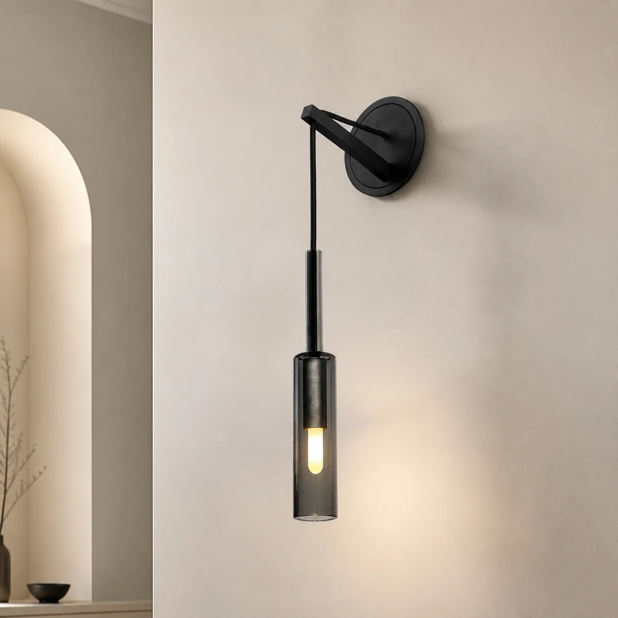 Shadowline Smoked Glass Wall Sconce image 4