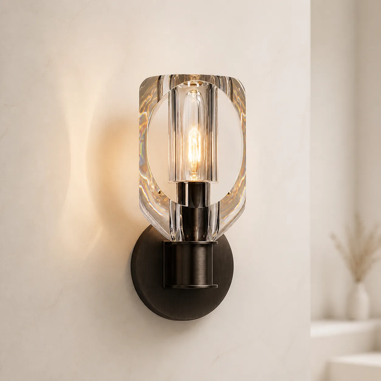 Lustrous Crystal Glass Wall Sconce custom sconces