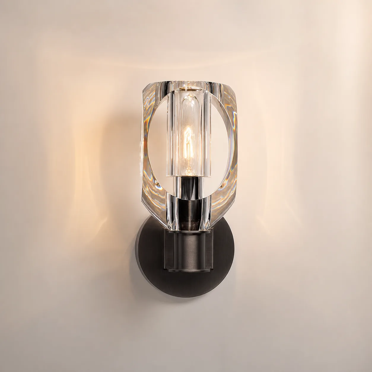 Lustrous Crystal Glass Wall Sconce image 2