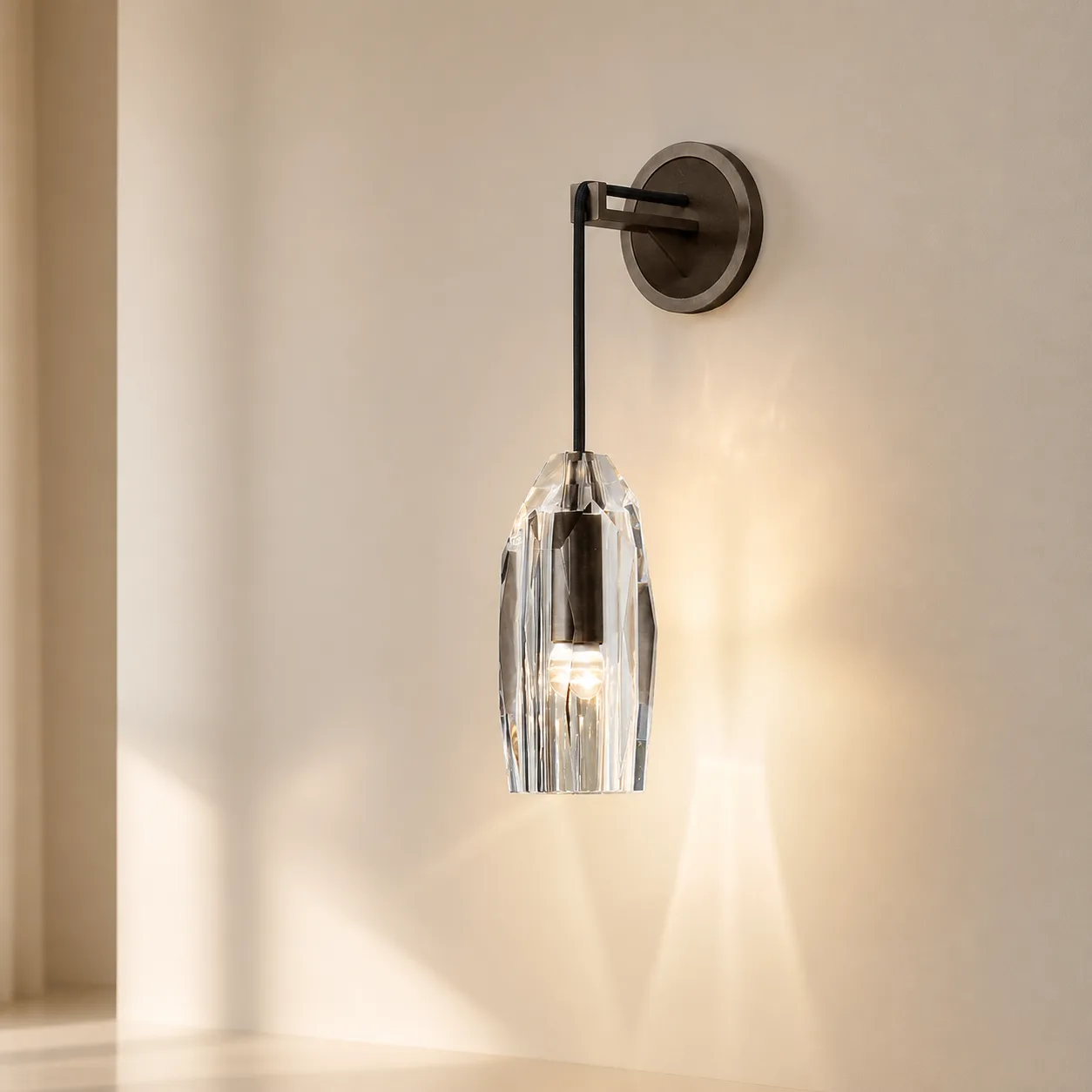 Prismatic Crystal Glass Wall Sconce image 3