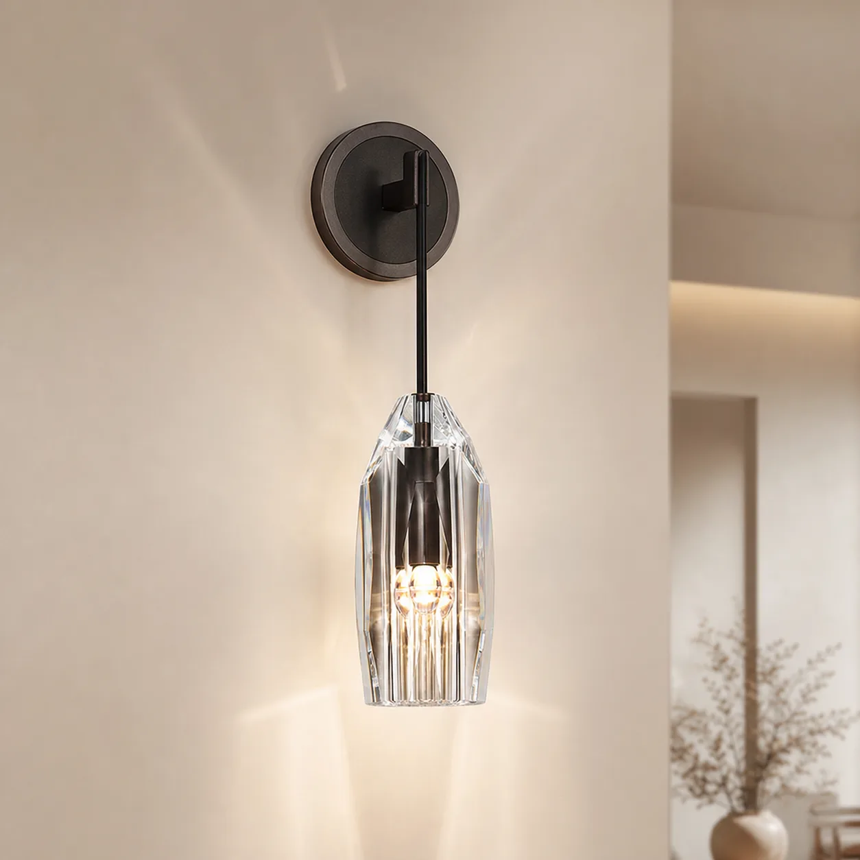 Prismatic Crystal Glass Wall Sconce custom sconces
