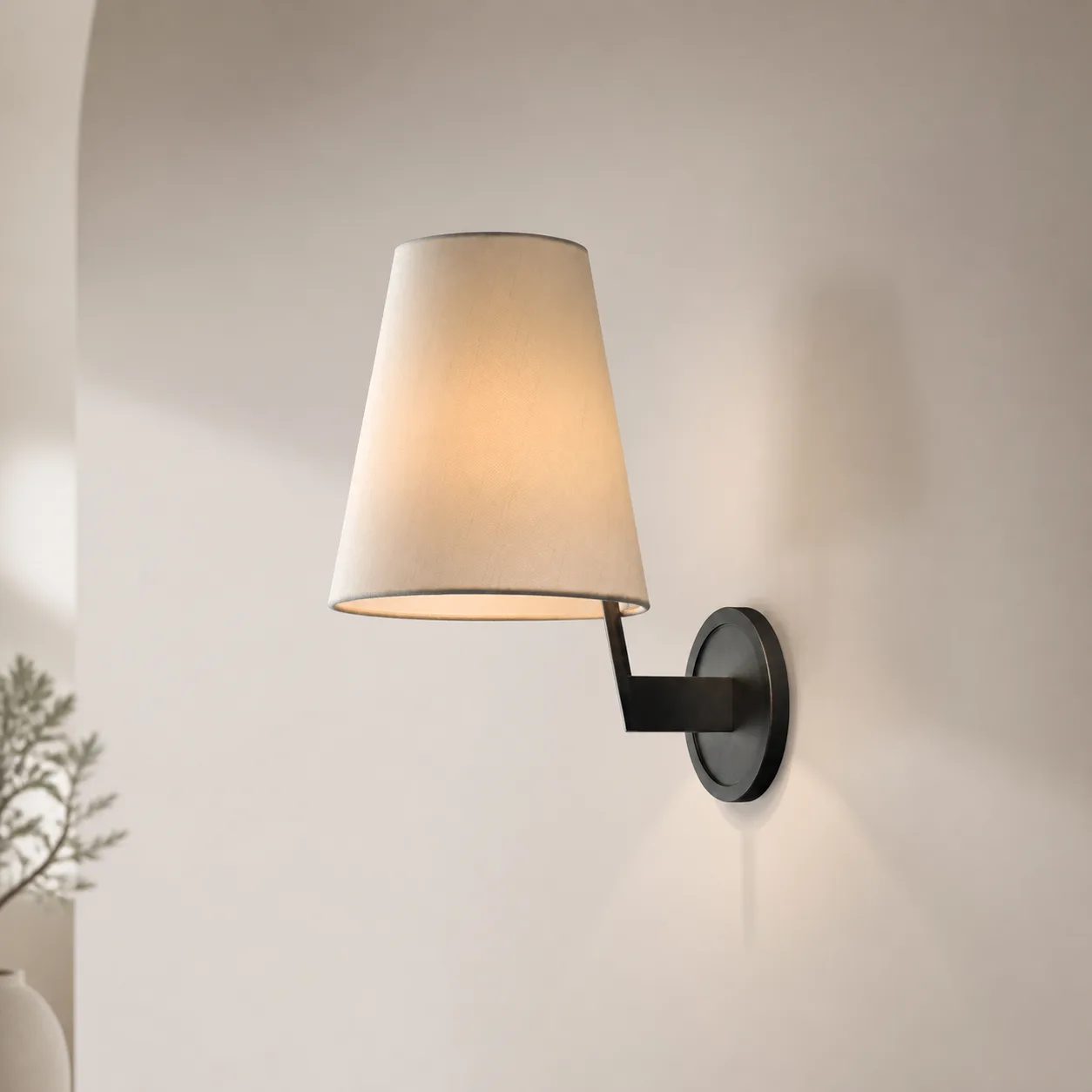 Tailored Linen Shade Wall Sconce custom sconces