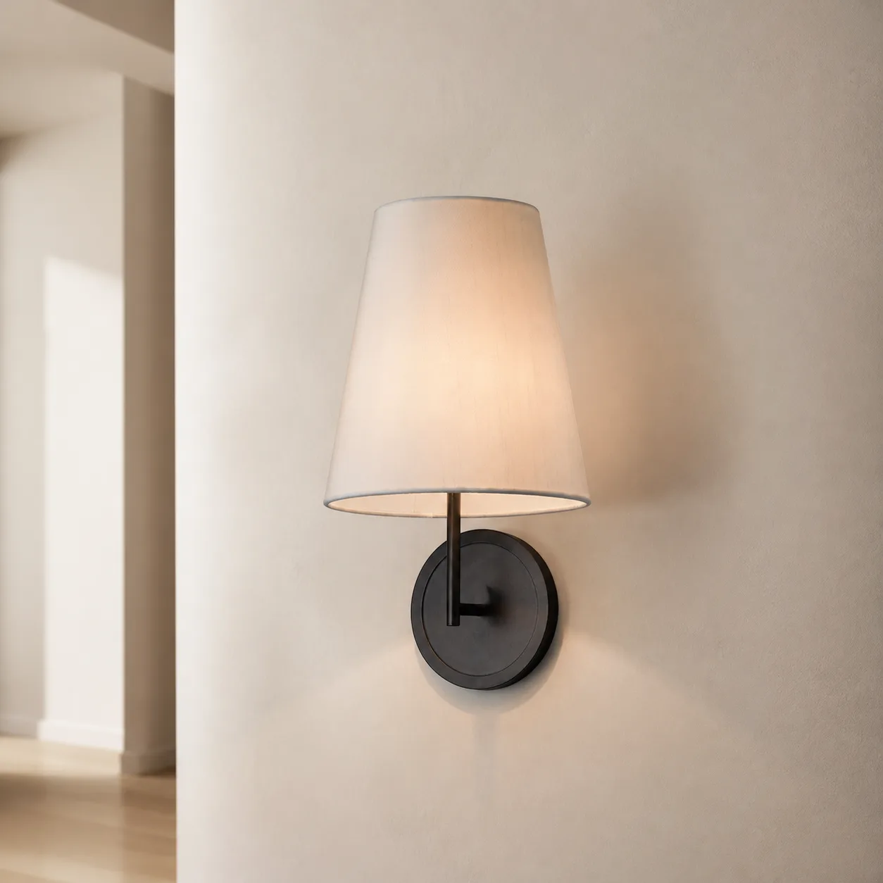 Tailored Linen Shade Wall Sconce image 4