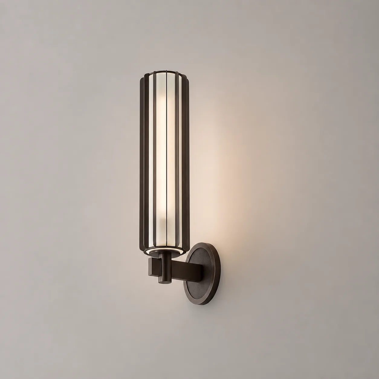 Ribbed Bronze Glass Wall Sconce custom sconces