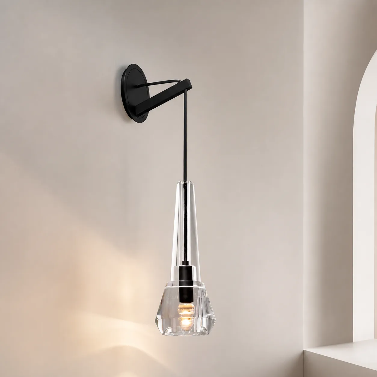 Noir Crystal Drop Wall Sconce image 5