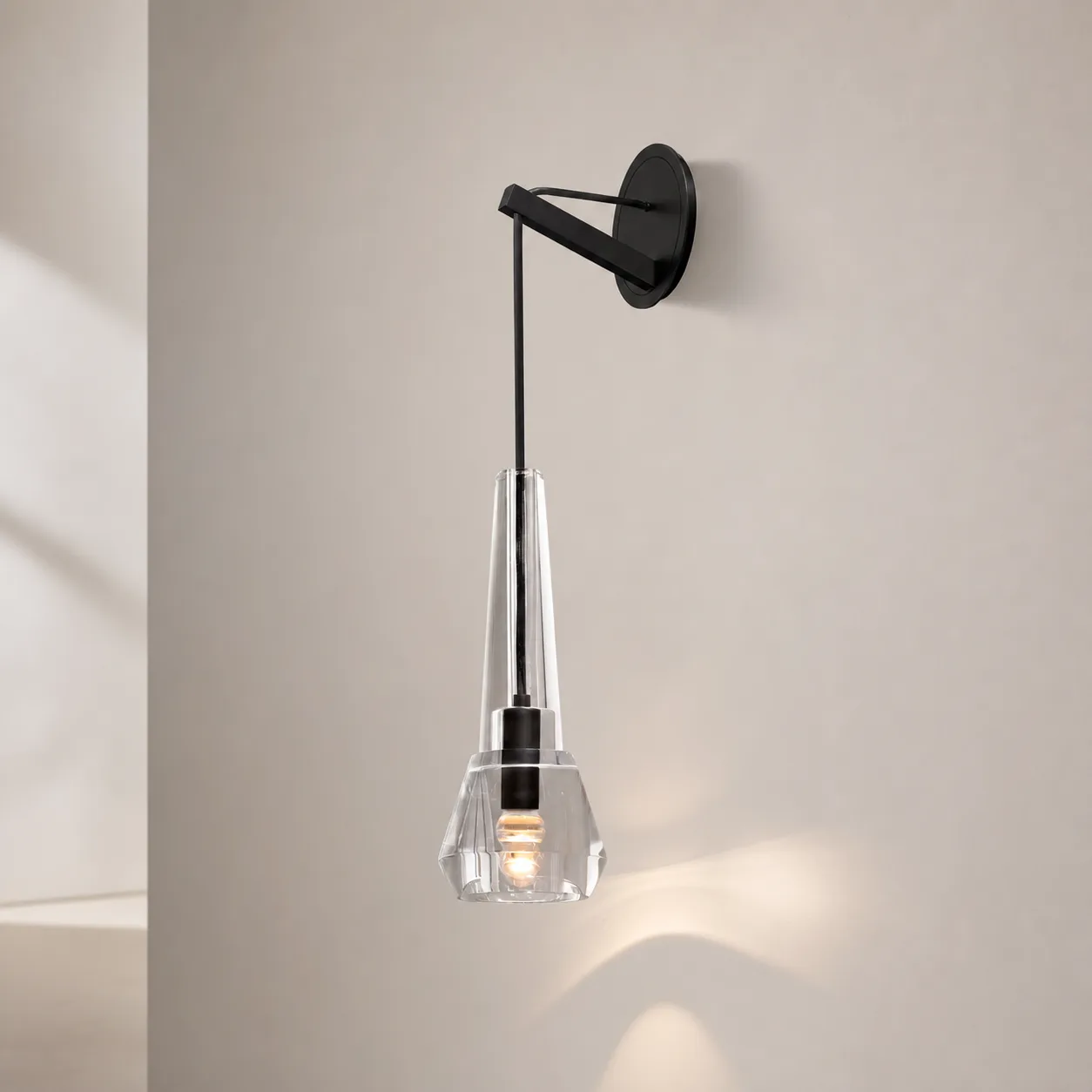 Noir Crystal Drop Wall Sconce image 3