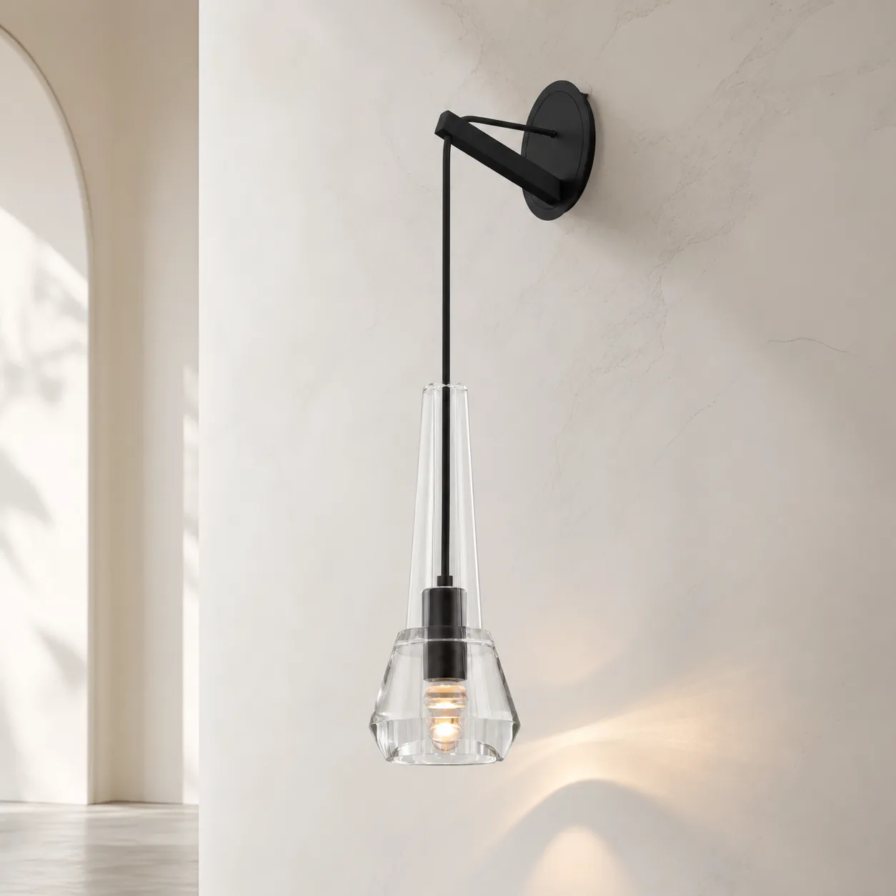 Noir Crystal Drop Wall Sconce custom sconces
