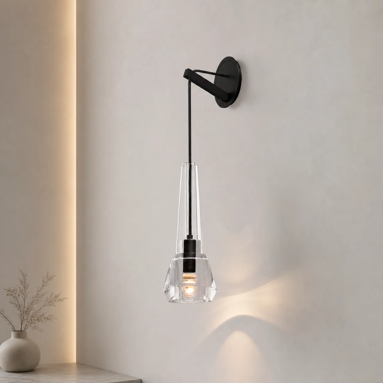 Noir Crystal Drop Wall Sconce image 4