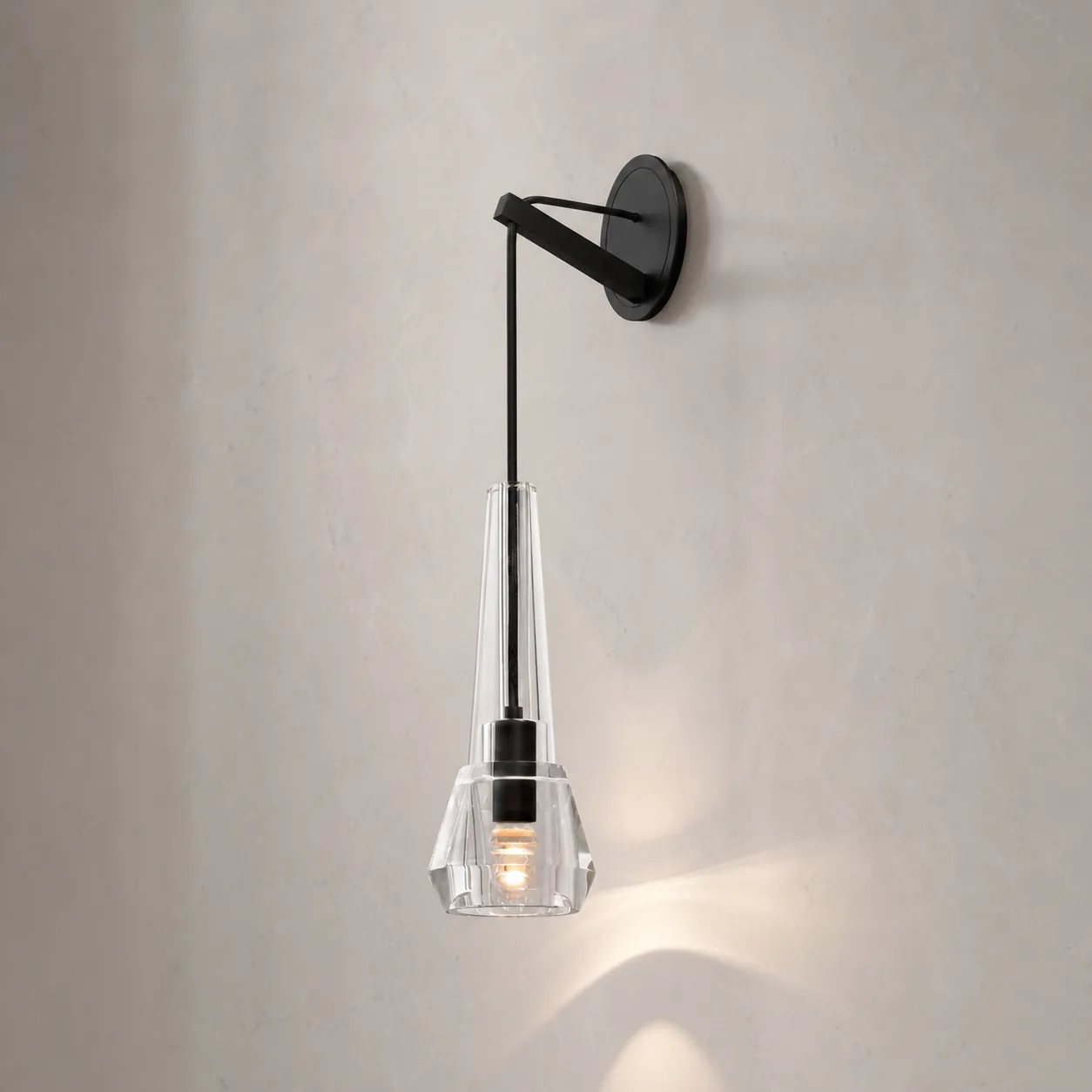 Noir Crystal Drop Wall Sconce image 2