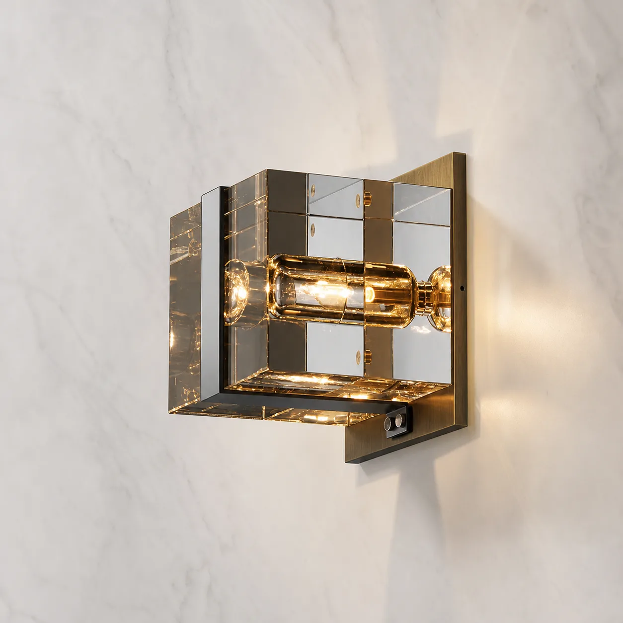 Lustrous Crystal Cube Wall Sconce image 3