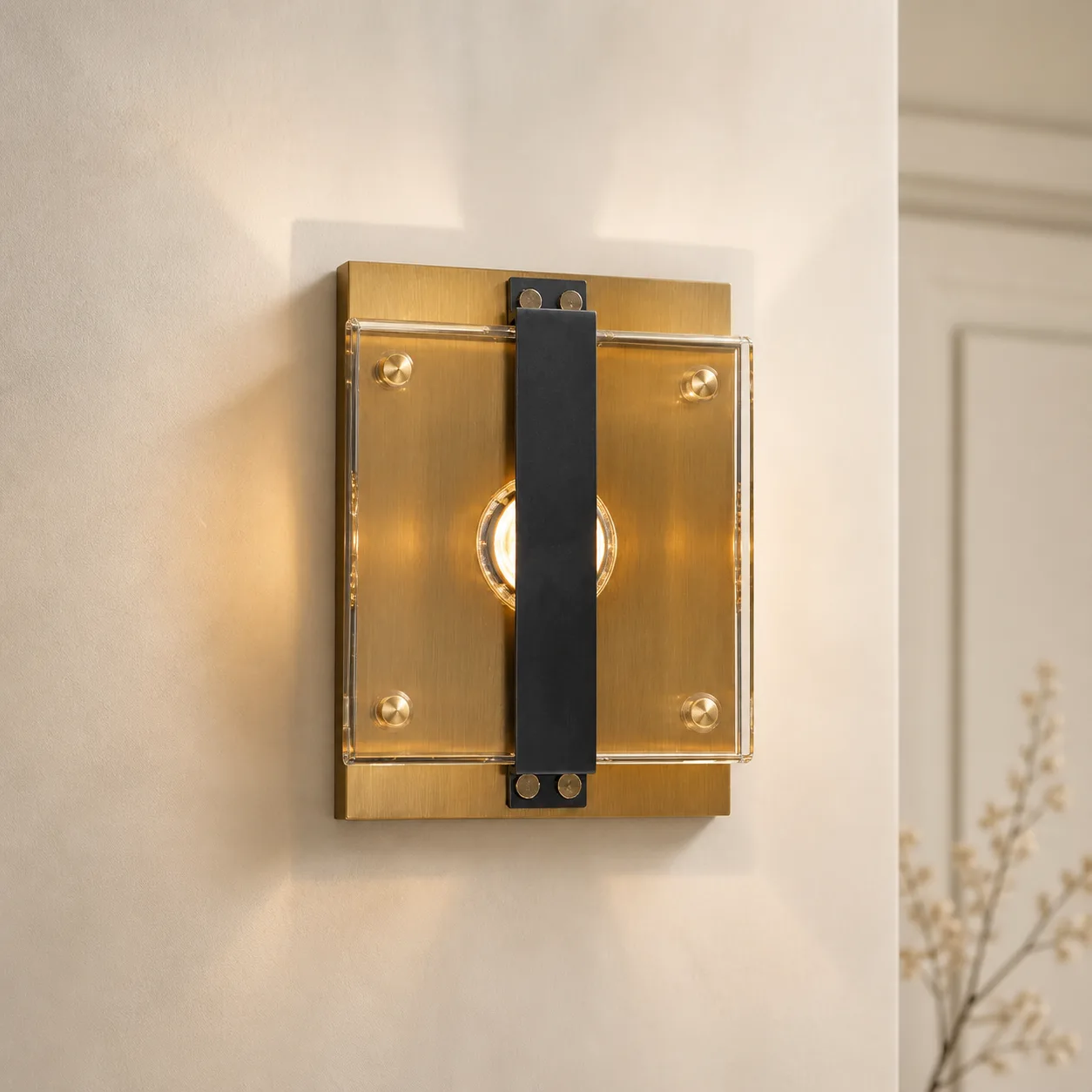 Lustrous Crystal Cube Wall Sconce image 2