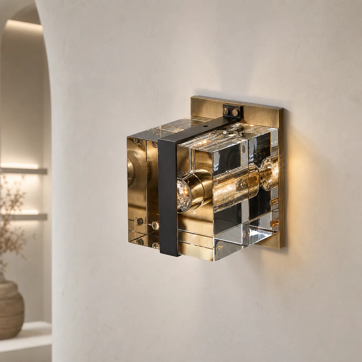 Lustrous Crystal Cube Wall Sconce image 5