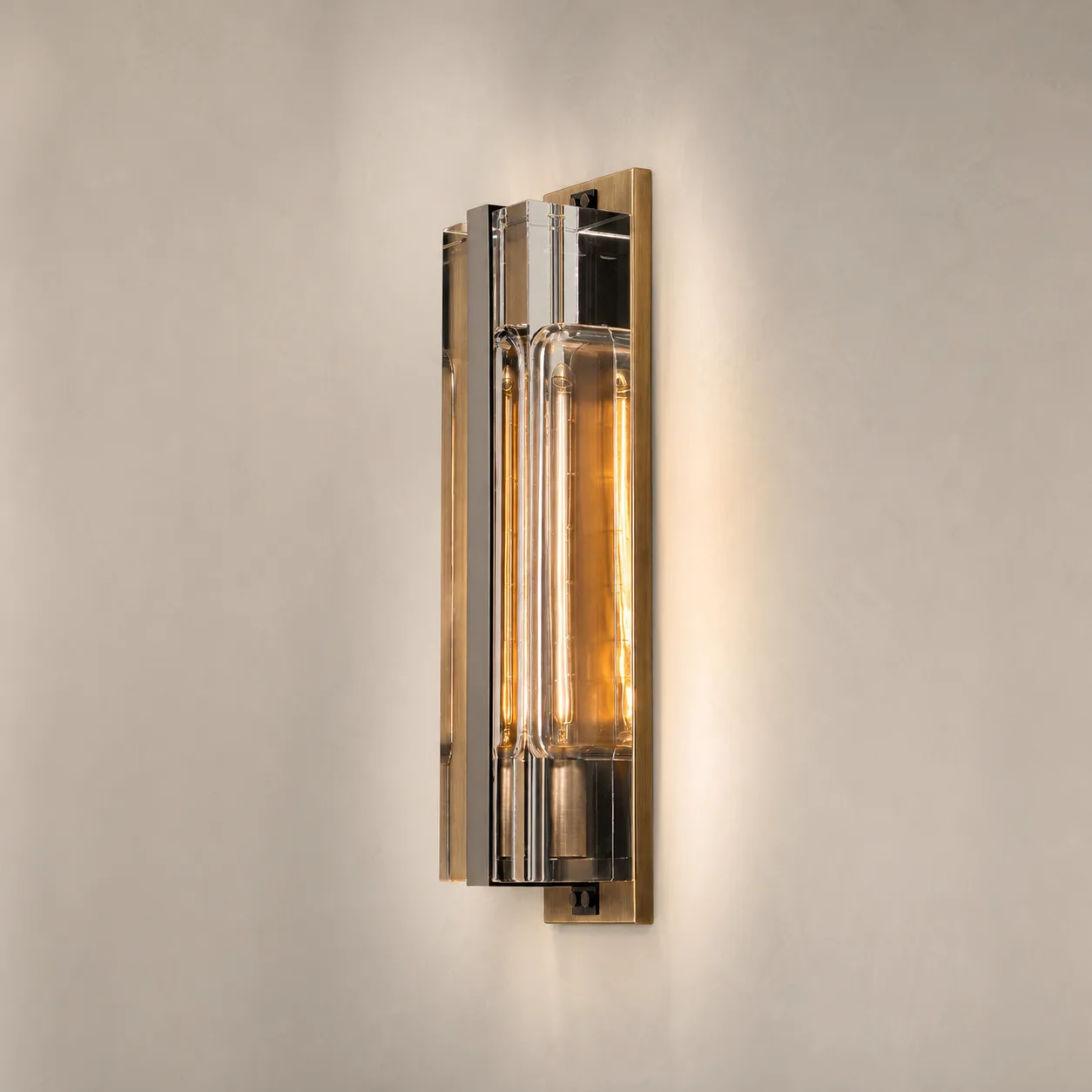 Gilded Smoked Glass Wall Sconce image 5