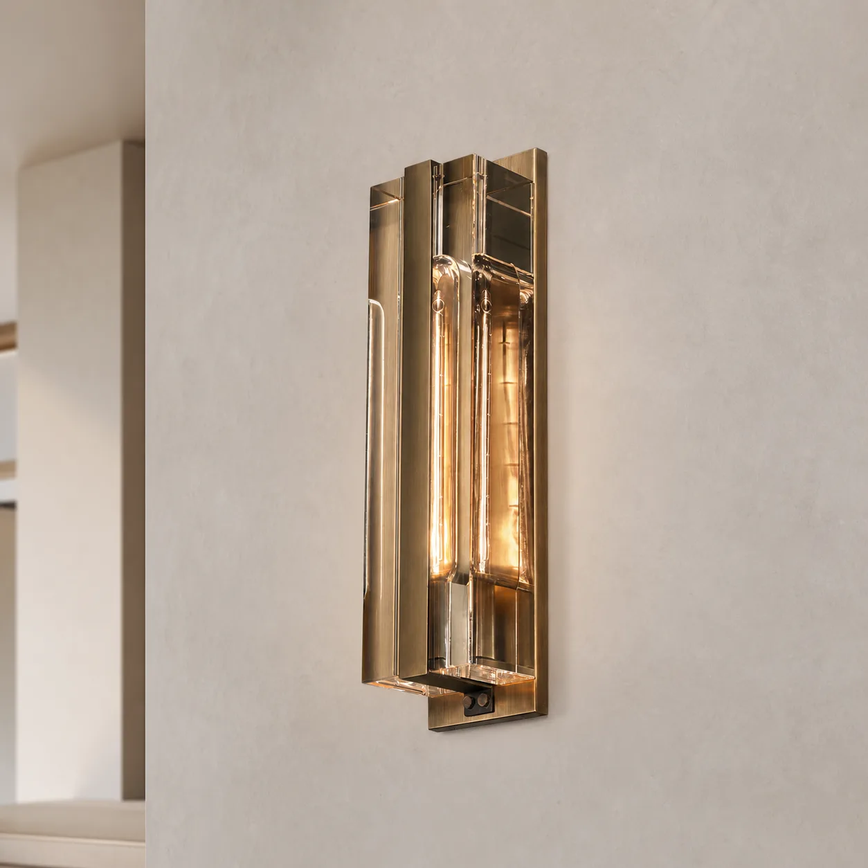Gilded Smoked Glass Wall Sconce custom sconces