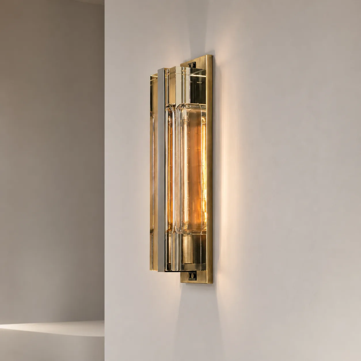 Gilded Smoked Glass Wall Sconce image 2