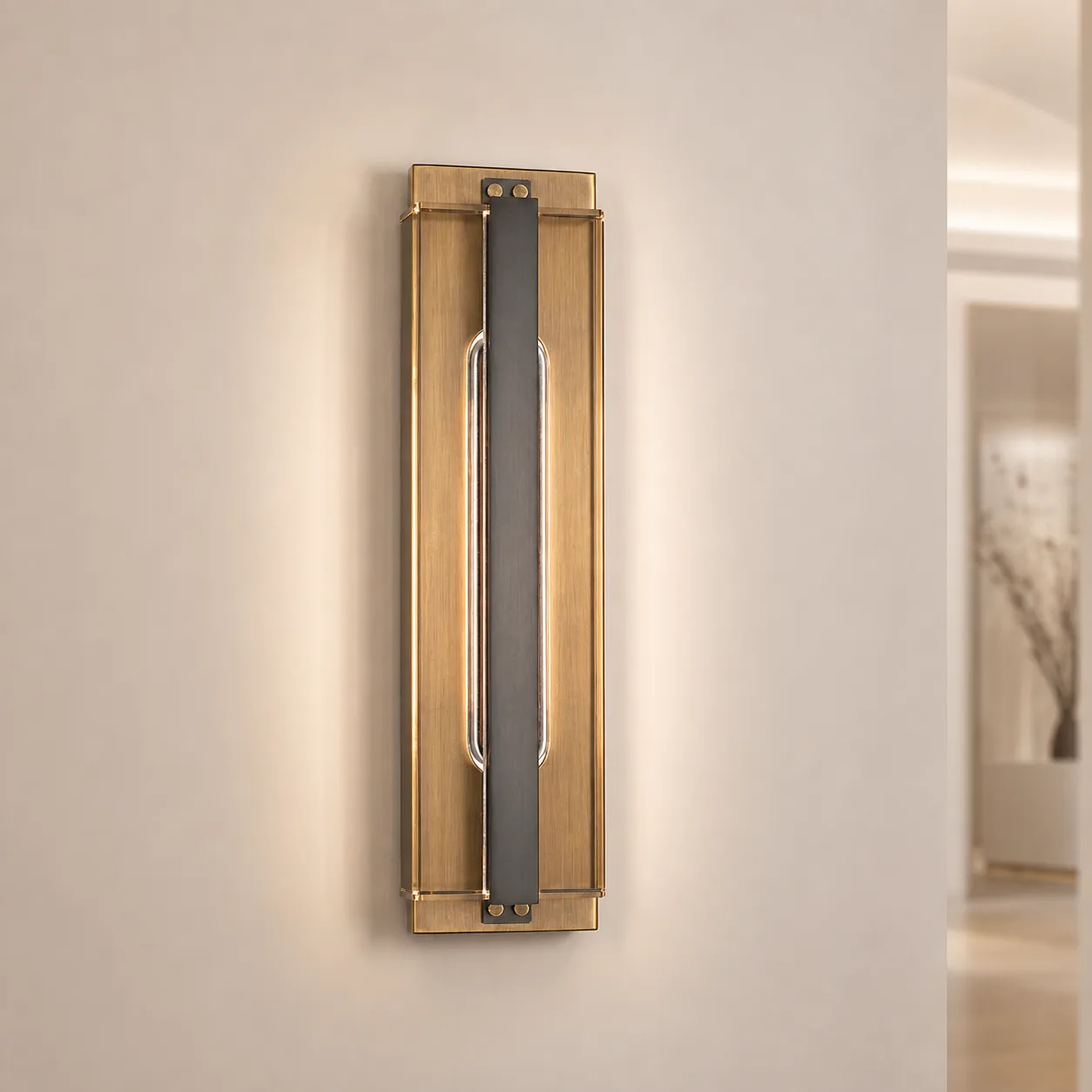 Gilded Smoked Glass Wall Sconce image 3